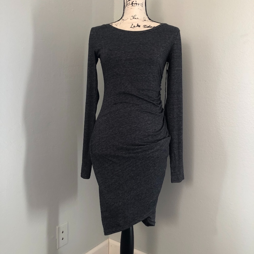 Leith Ruched Long-sleeved Dress (NWT)